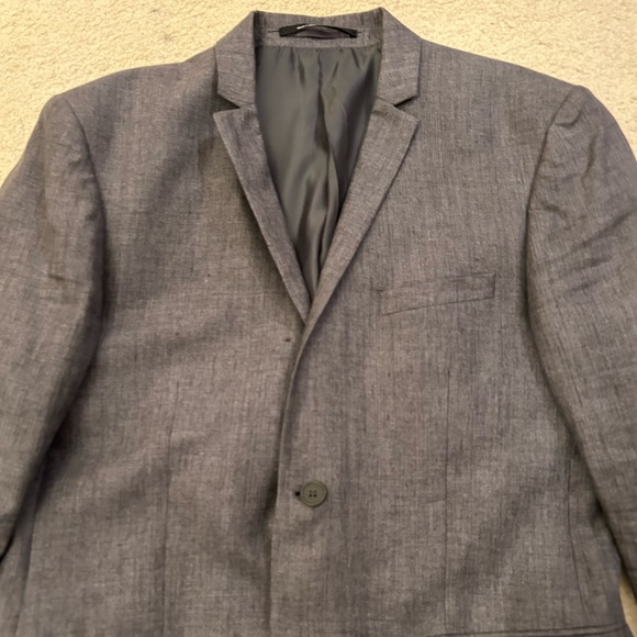 H&M Slim Fit Gray Linen Sports Coat Blazer Size 42R - Picture 2 of 4